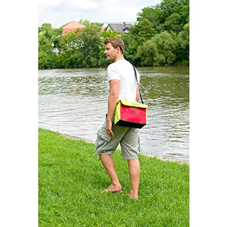Campingaz Kühltasche, Pink Daisy, faltbar, 37 x 22 x 36 cm, rot – Bild 5