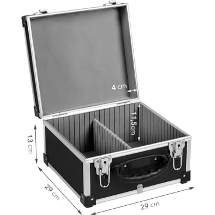 anndora CD-Koffer Alukoffer für 40 CD Cases, verstärkte Ecken und Aluminiumkanten – Bild 3
