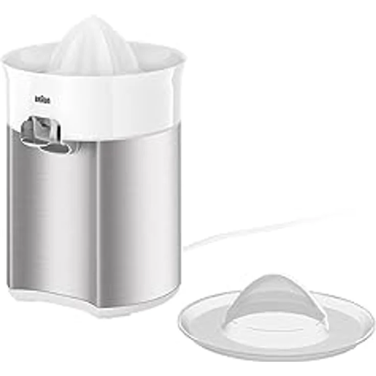 Braun CitrusQuick 5 CJ5050 WH Zitruspresse, Direkter Saftauslauf, Anti-Tropf-Auslauf, Start/Stopp-Automatik, einfache Reinigung, Direktserviersystem, Inklusive Schutzdeckel, 60W, Weiß – Bild 2