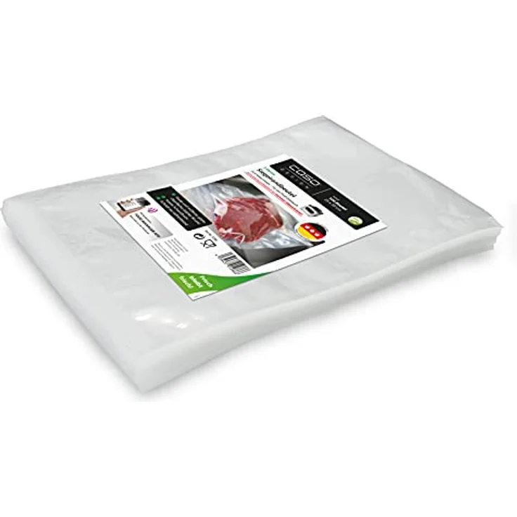 CASO Siegelrandbeutel 25 x 35 cm, 90 mμ, 100 Stück, ausschließlich für Kammervakuumierer, glatte Oberfläche, stabile Schweißnaht, BPA-Frei, Sous Vide, Made in Germany – Bild 1