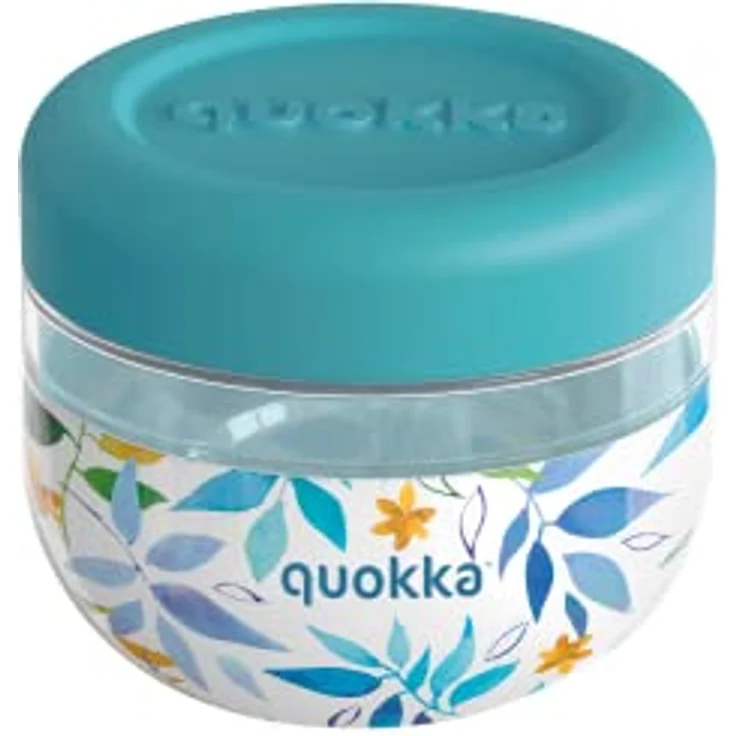 Quokka Bubble Water Leaves, 500 ml Lunchbox aus MS mit silikonhülle, BPA-frei – Bild 1