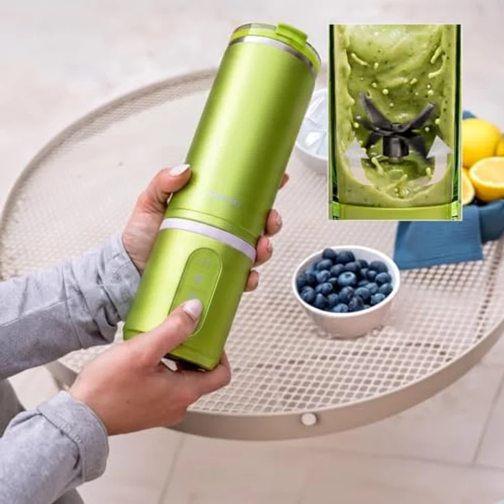 Cecotec Personal Blender Power Titanium Shake2Go Olive Steel, 180 W, BPA-freier Metallbecher 600 ml, 3 Automatikprogramme, tragbares Design – Bild 9