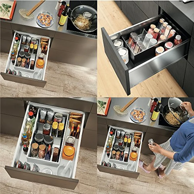Blum Gewürzhalter AMBIA-LINE, Oriongrau matt, für bis zu 16 Gewürzpackungen, Küchen Organizer – Bild 2