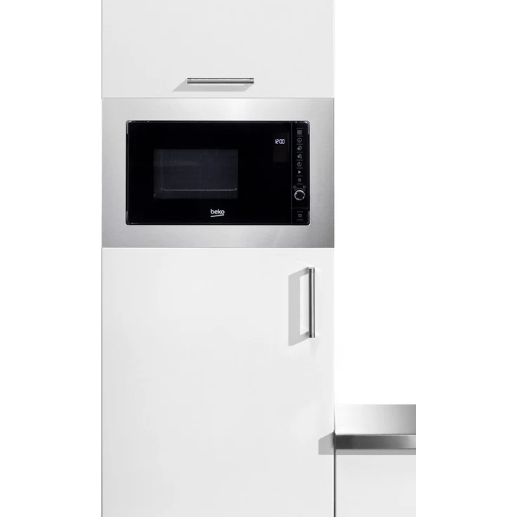BEKO Einbau-Mikrowelle BMOB20231X, 800 W, 20 l, Schwarz, digitale Steuerung, 8 Automatikprogramme, Kindersicherung