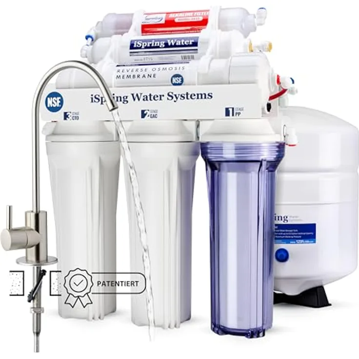 iSpring RCC7AK, 6-stufiges Umkehrosmose-System mit MineralBoost-Technologie, NSF 75 zertifiziert