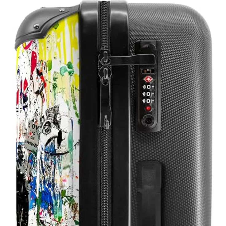 NoBoringSuitcases.com© Hartschalen-Trolley Bekannte Kunstwerke als bunte Graffiti-Kunst 67x43x25cm, 4 Rollen, Koffer Mittelgroß, Suitcase für Erwachsene – Bild 5
