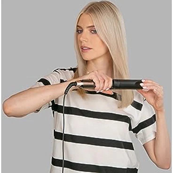Remington Glätteisen S6077 ONE Straight & Curl Styler, 2in1 Styler mit keramikbeschichteten Stylingplatten, Glätt-/Lockenmodus in Schwarz – Bild 4