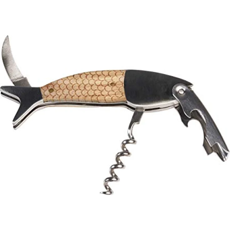 Fisch förmiger Korkenzieher/Kellnermesser/Flaschenöffner im Retro Stil – Bild 3