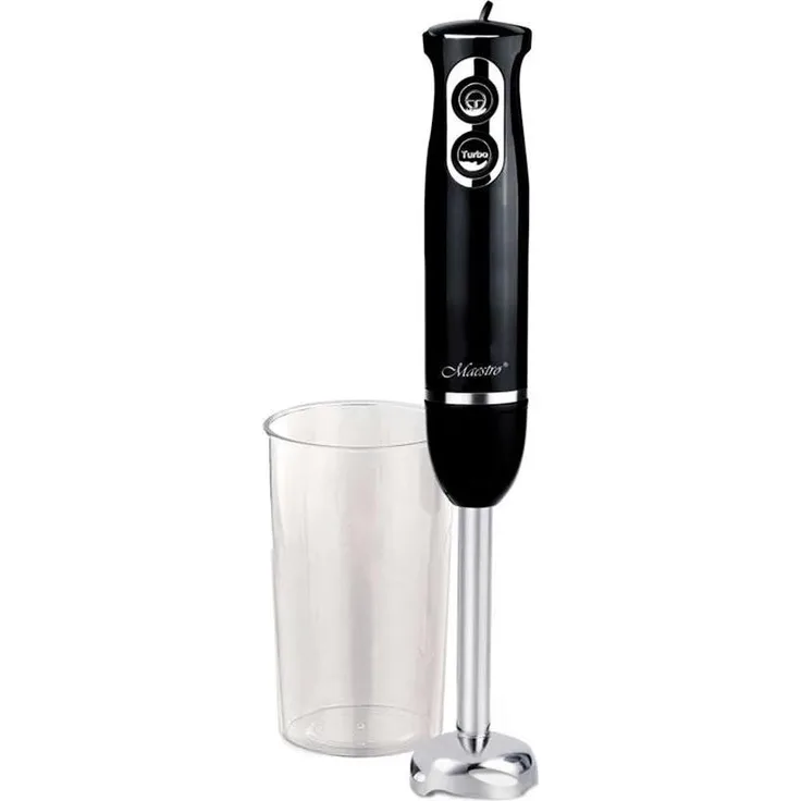 Maestro MR-511 Stabmixer, 500 W mit zwei Geschwindigkeitsstufen und Pulsfunktion, Silber, inkl. 900 ml Messbecher