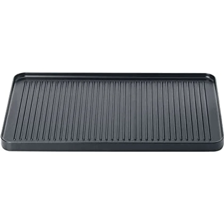 Spring CLASSIC Raclette 8 Personen Grillplatte, Aluminiumguss, Antihaftbeschichtet, Passend zu Raclette CLASSIC 8 Personen, 40 × 25 cm, Beidseitig verwendbar für Grill-Muster und Crepe-Formen – Bild 1