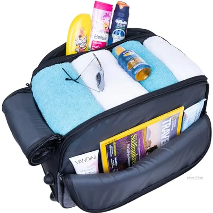Elephant Reisetrolley Weekender Duffle Travel 55 cm Trolley Reise Damen Herren Handgepäck Rollen Grau-Türkis 13030 – Bild 5