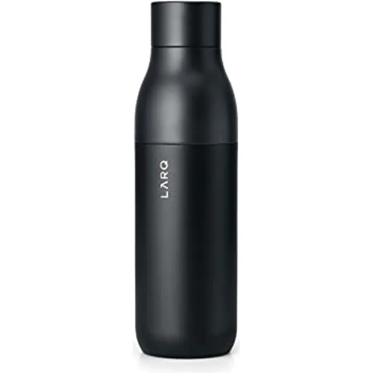 LARQ Bottle Twist Top 740ml - Isolierte Edelstahl-Trinkflasche | Thermoskanne, BPA-frei | Wiederverwendbare Wasserflasche für Camping, Büro und Reisen | Hält Getränke kalt und heiß, Obsidian Black