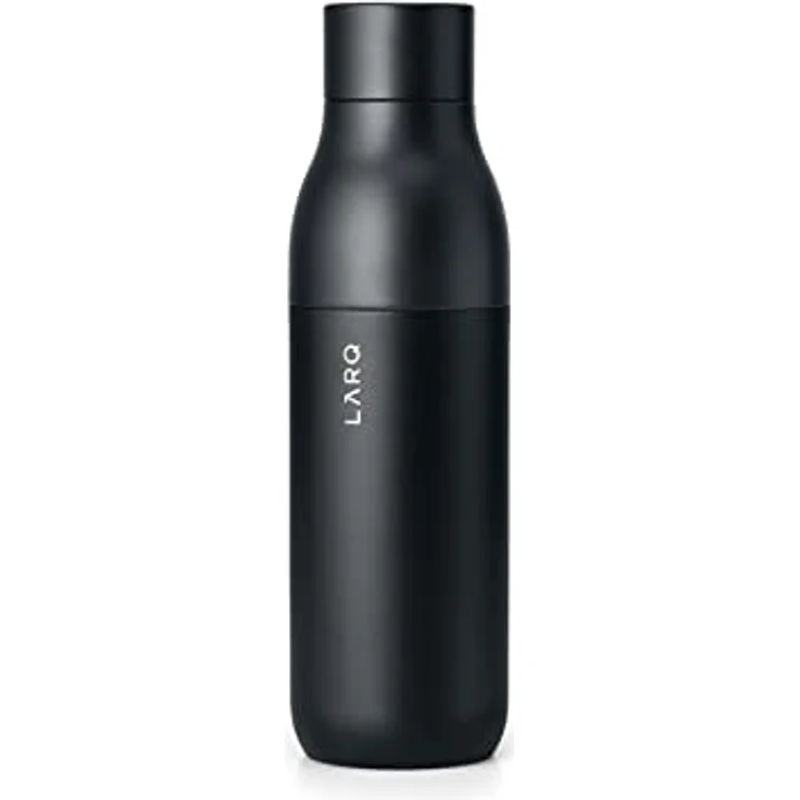 LARQ Bottle Twist Top 740ml - Isolierte Edelstahl-Trinkflasche | Thermoskanne, BPA-frei | Wiederverwendbare Wasserflasche für Camping, Büro und Reisen | Hält Getränke kalt und heiß, Obsidian Black – Bild 1
