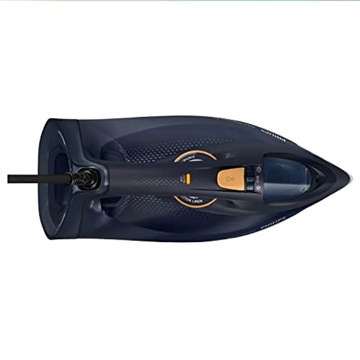 Philips Azur 7000 Series Dampfbügeleisen - 3000W, 55 g/min Kontinuierlicher Dampf, 250 g Dampfstoß, Vertikaldampf, SteamGlide Elite Bügelsohle, Dunkelblau/Gelb (DST7060/20) – Bild 2