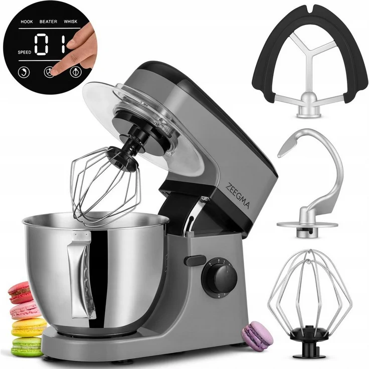 Zeegma Küchenmaschine PLANEET MIX, 1800W, 5L Schüssel, 8 Betriebsmodi, mit Touchscreen, Silikonpads und Anti-Rutsch-Pads – Bild 1