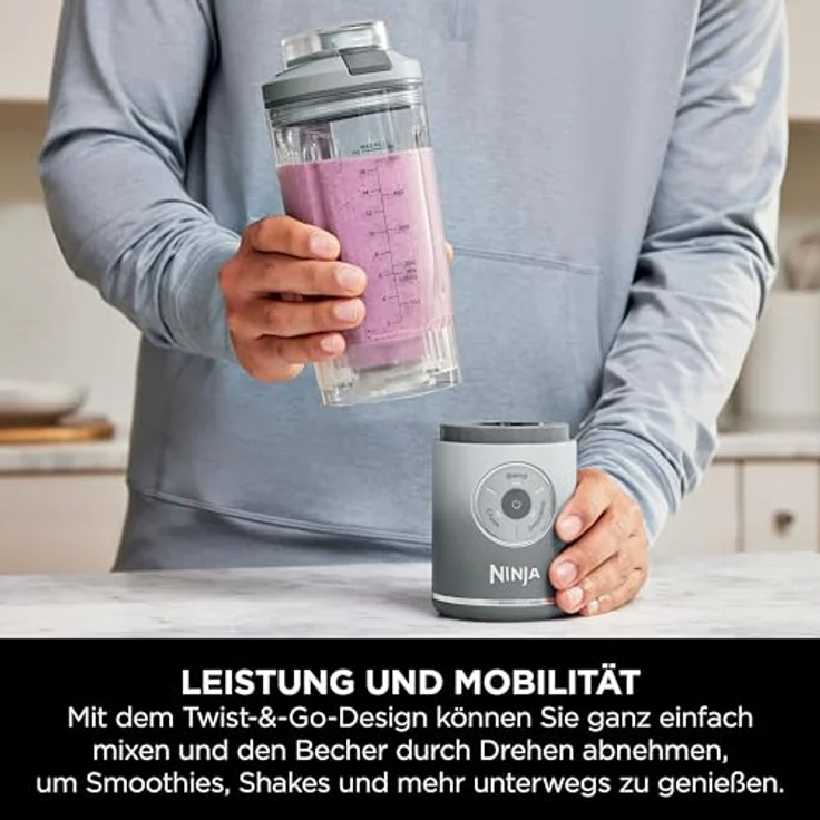 NINJA Blast Max kabelloser Mixer - Silber BC251EUSL, Standmixer mit PowerBlast-Technologie und Auto-iQ-Programmen – Bild 4