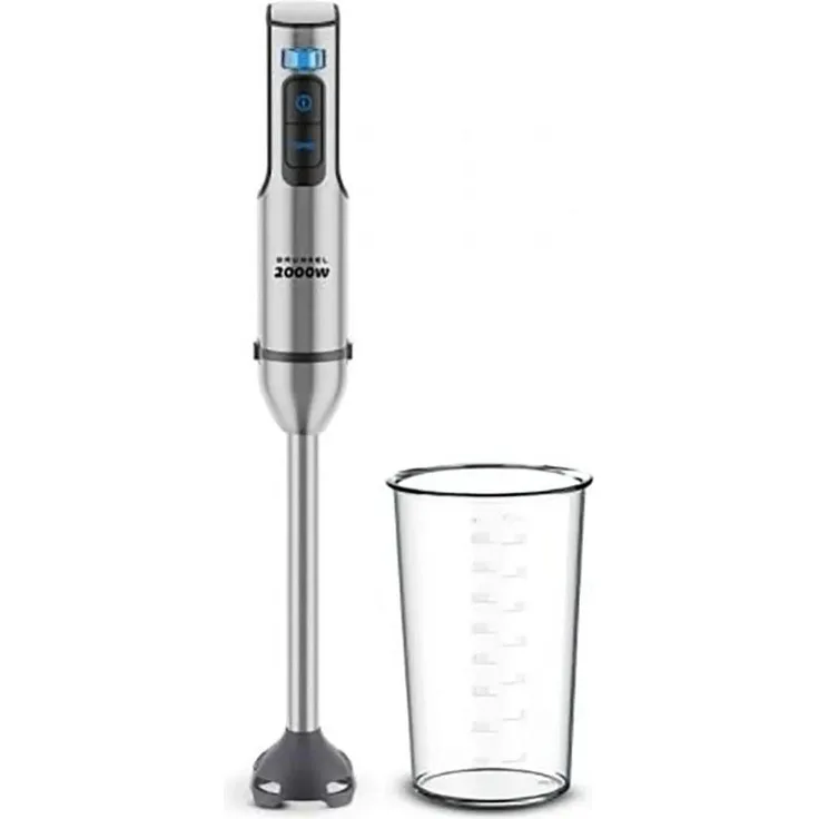 Grunkel BM-2000EXTREME, Pürierstab aus Edelstahl, 2000 W, 0,8 L, Geschwindigkeitsregler, Turbo-Funktion