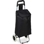 Relaxdays Einkaufstrolley klappbar, Abnehmbare Tasche 28 L, Einkaufswagen mit Rollen HxBxT: 92,5 x 42 x 28 cm, schwarz