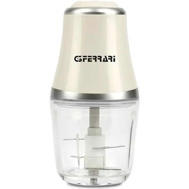 G3 Ferrari G20163 Zerkleinerer Vetromix, 500 W, 500 ml, Glasbecher, Pulsebetrieb, Edelstahlklingen, weiß