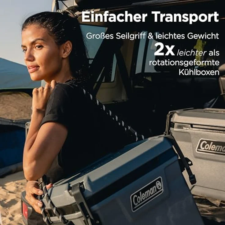 Coleman Convoy 28 QT, Kühlbox (29 l) mit antimikrobieller Innenbeschichtung, grau, bis zu 72 Stunden Kühlwirkung, integrierter Flaschenöffner – Bild 7