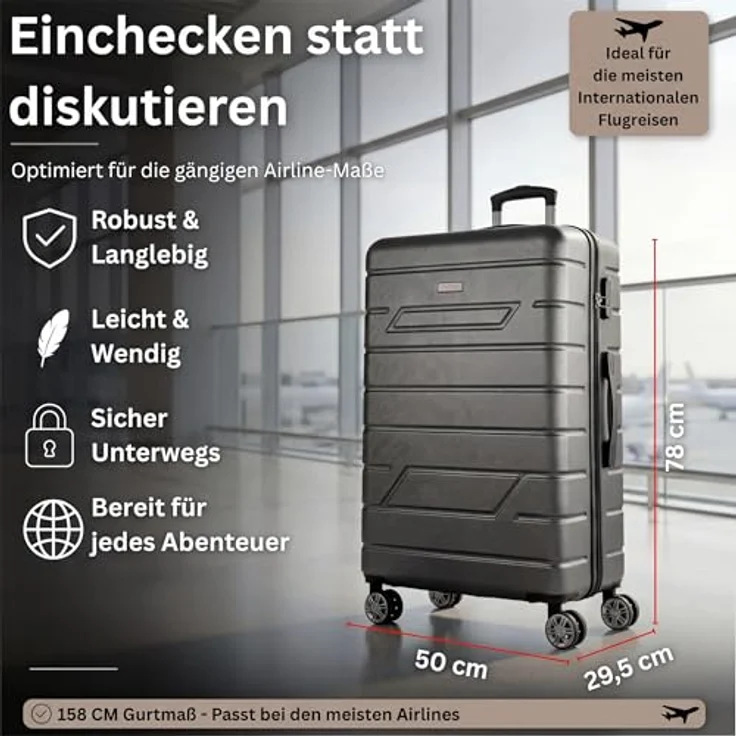 Nowi Bergamo 4 Rollen Trolley 75 cm, Grau (96 l, XL) – Bild 6