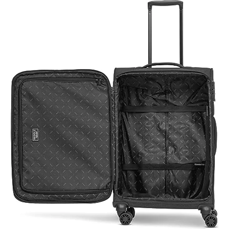 REDOLZ Essentials 12 MEDIUM Weichschalen Koffer für Männer & Frauen | Leichter Trolley 67 cm mit 4 Doppelrollen & TSA-Schloss (mit Dehnfalte erweiterbar) – Bild 4