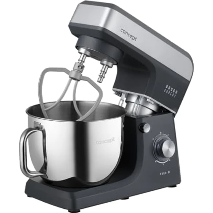 Concept Dough Expert RM6010, Planetenküchenmaschine mit 1900 W Leistung, 7-l-Edelstahlschüssel, Heizfunktion und 6 Geschwindigkeiten – Bild 6