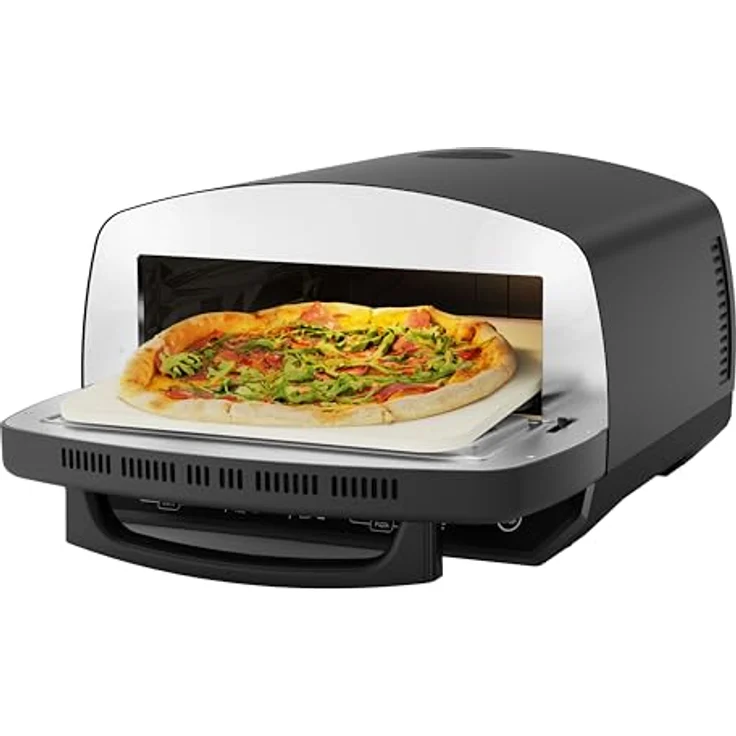 BE COOL Multifunktions Pizzaofen mit Pizzastein 33 cm, 2000W, 450°C, 6 Programme, Touchdisplay, Ober-/Unterhitze, Grillen und Braten – Bild 2