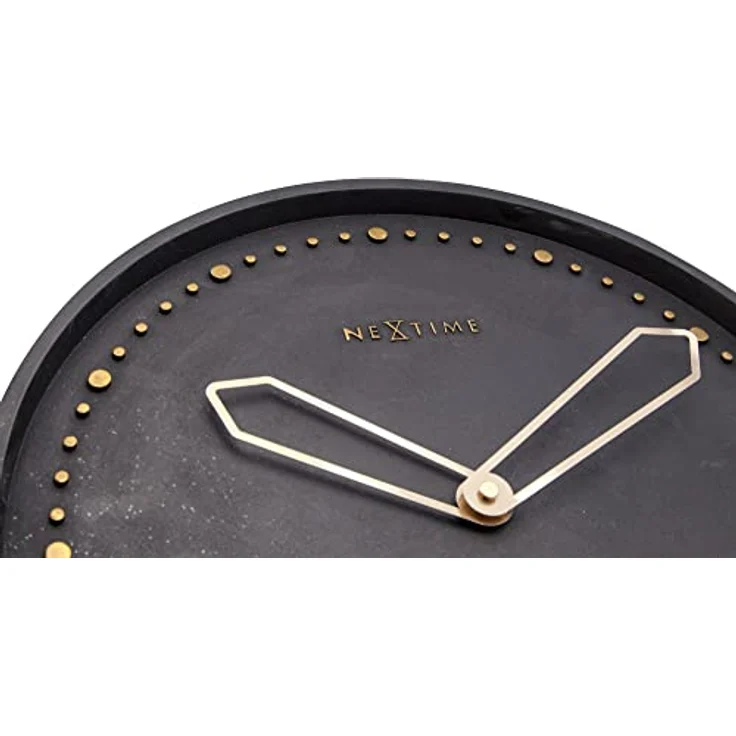 NeXtime Wanduhr "CROSS", lautlos, rund, schwarz mit Kunststein-/Metallgehäuse, ø 35 cm – Bild 4