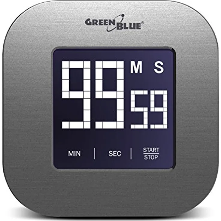 Green Blue GB524 Digital-Timer mit Touchscreen, Magnetrückseite, Countdown & Stoppuhr, Großes LCD-Display für Küchentimer oder Tischaufstellung