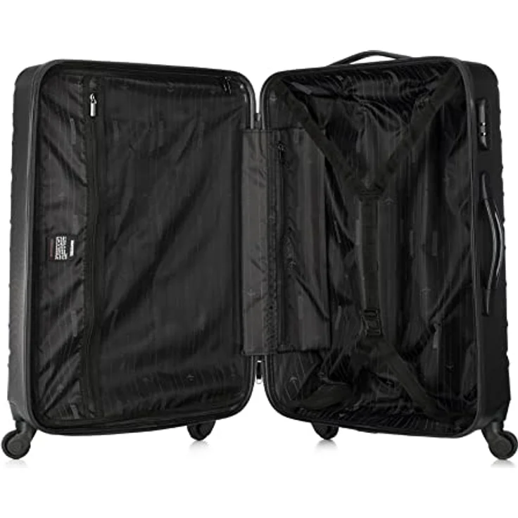 WITTCHEN Reisekoffer Rollkoffer Trolley Mittlerer Koffer Handgepäck Hartschale aus ABS mit 4 Spiner Rollen Zahlenschloss Teleskopgriff Classic line Größe L Schwarz – Bild 5