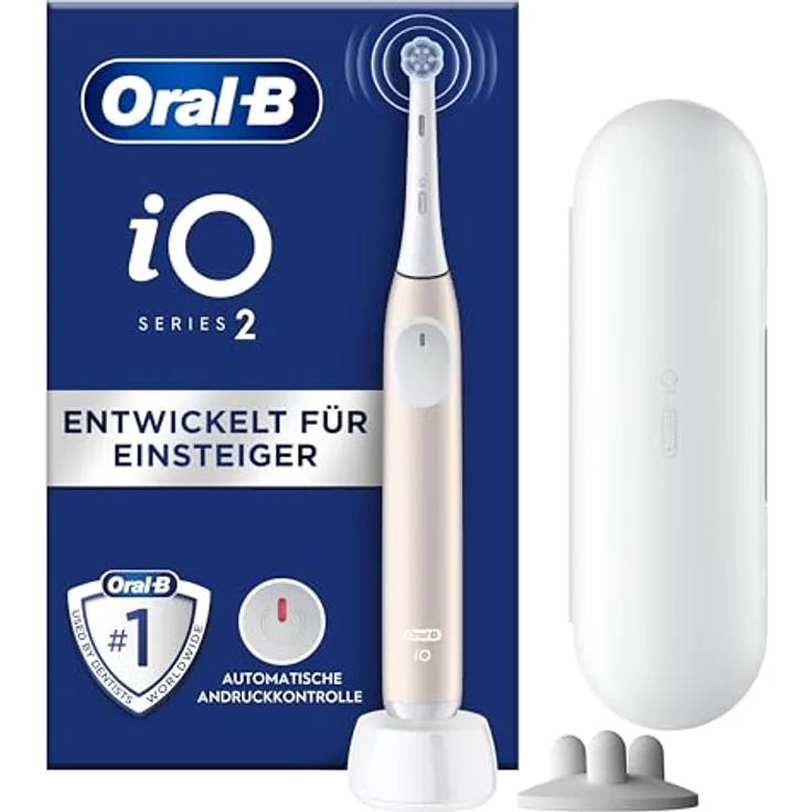 Oral-B iO Series 2 Elektrische Zahnbürste, 3 Putzmodi, Magnet-Technologie, Designed by Braun, Calm Pink