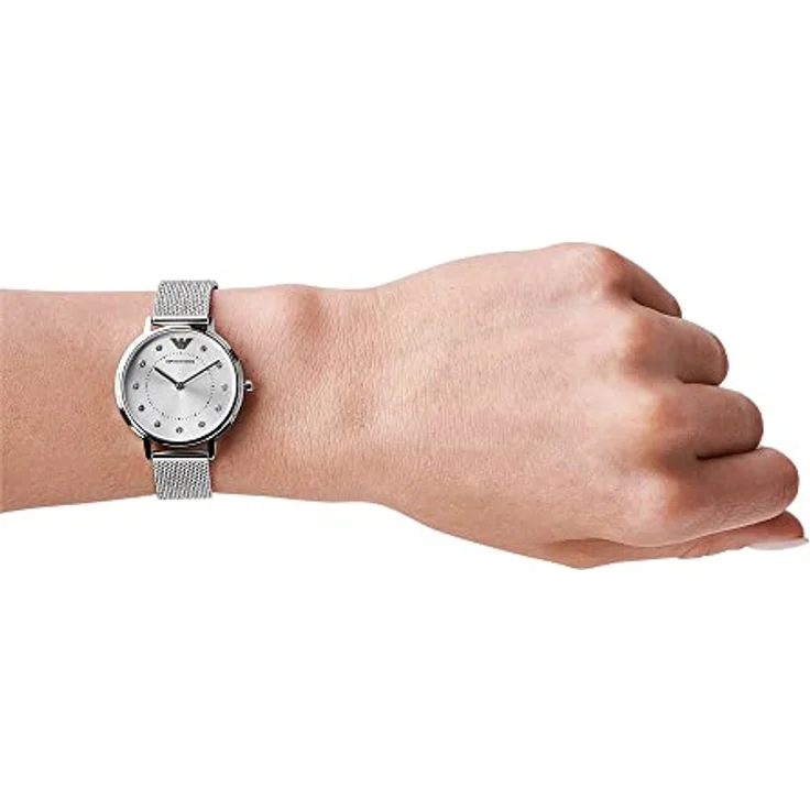 Emporio Armani Uhr für Damen , Zweizeiger Uhrwerk, 32mm Silbernes Edelstahlgehäuse mit Edelstahlarmband, AR11128 – Bild 2