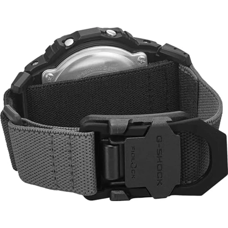 Casio G-Shock DW-5600, Herren Digital Quarz Armbanduhr mit stoßfester Konstruktion und 20-bar-Wasserdichtigkeit, FIDLOCK Magnetverschluss, dehnbarem Textilband und Super Illuminator LED – Bild 3