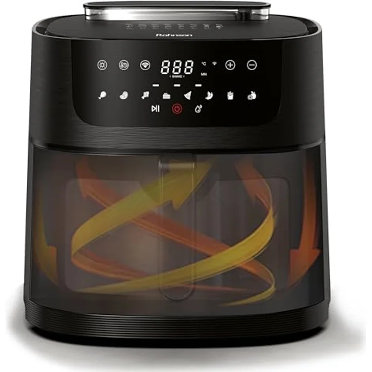 Rohnson Luftfritteuse RAF-8000, 8 Liter, App-Steuerung, innovative Wasserspritztechnologie, gesundes Kochen mit wenig Öl – Bild 1