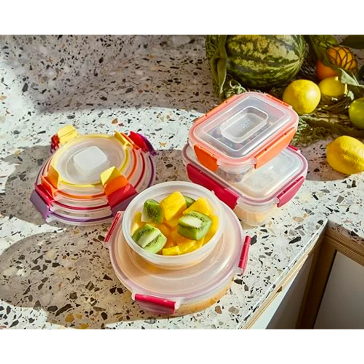 Joseph Joseph Nest Lock, 4-teiliges Frischhaltedosen-Set rund, luftdicht und stapelbar, mehrfarbig, BPA-frei – Bild 4