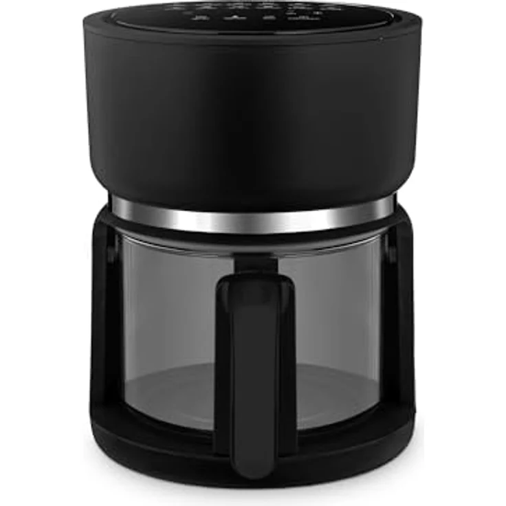 4SWISS Pure Glass – Fettfreie Heißluftfritteuse mit Glasschublade, Top Hygiene System, 12 Programme, stilvoll - Schwarz – Bild 4