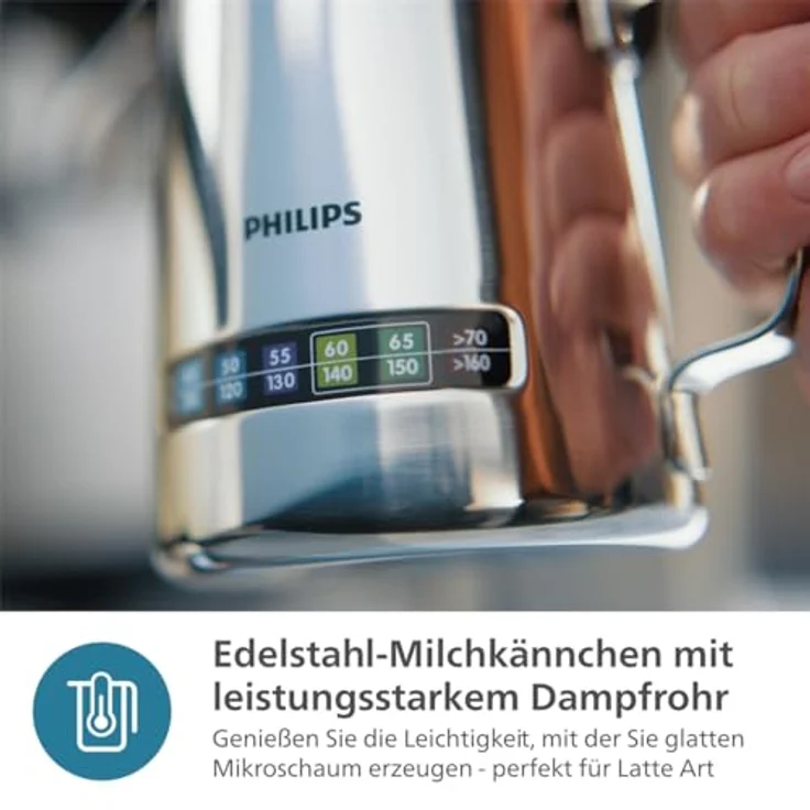 Philips Espressomaschine PSA3218/01 Barista Brew, halbautomatisch, 250-g-Bohnenbehälter, Edelstahl, Silber – Bild 4