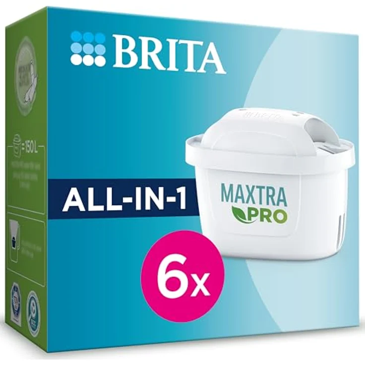 BRITA Maxtra Pro All-in-1 Wasserhahnfilter, reduziert Chlor, Kalk und PFAS, kompatibel mit Wasserfilterkannen, 6 Stück Brita – Bild 1
