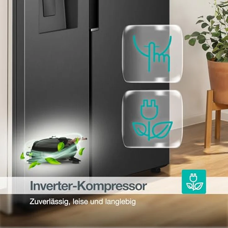 GORENJE NRS917C61BX Side-by-Side Kühlschrank, 528 l, Schwarz Inox Look, Wasser- und Eiswürfelspender, 1786 mm hoch – Bild 8
