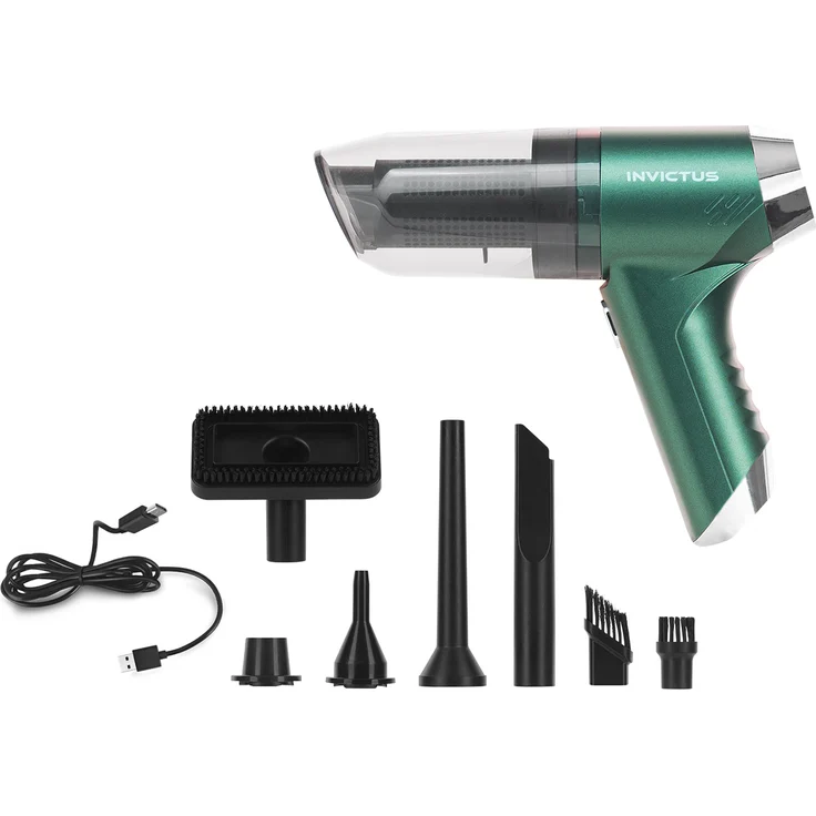 Genius Invictus One Quick Akku Handstaubsauger 3 in 1, kabellos, 75 Watt BLDC-Motor, Mini Autostaubsauger, Beutellos, für Auto, Küche, Tastatur