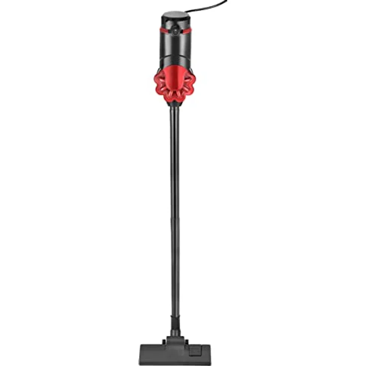 Venga! 2-in-1-Stiel- und Handstaubsauger, 4 m Anschlusskabel, beutellos, 2-in-1-Bodenbürste + 2 Extras, bis zu 20 kPa Saugleistung, rot/schwarz, 600 W, VG HVC 3001 – Bild 2
