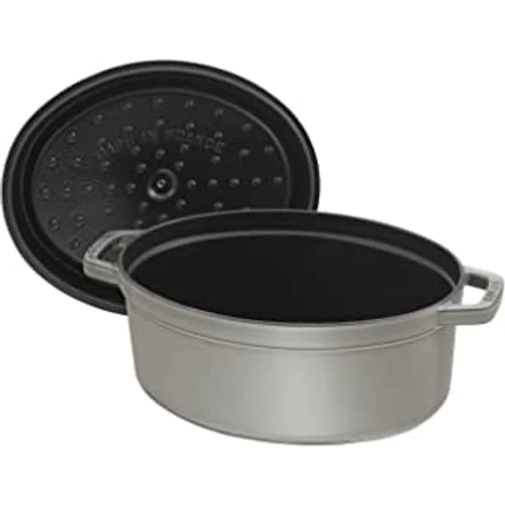 Staub Cocotte, oval, Induktionsgeeignet, Gusseisen, Graphitgrau, 37 cm, 1 Einheiten – Bild 2