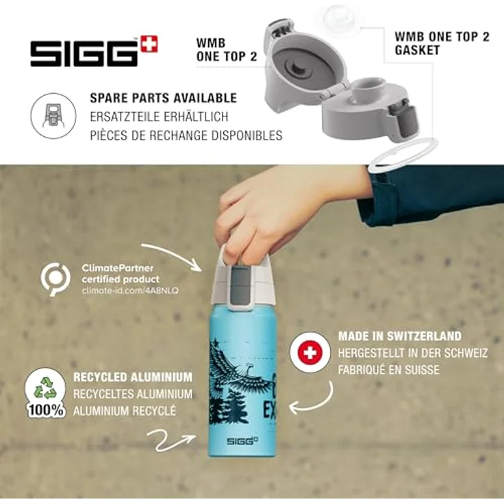 SIGG BRAVE MOUNTAIN 0.6 L Trinkflasche ALU mit WMB ONE TOP, BPA frei, Auslaufsicher, Co# tauglich – Bild 5