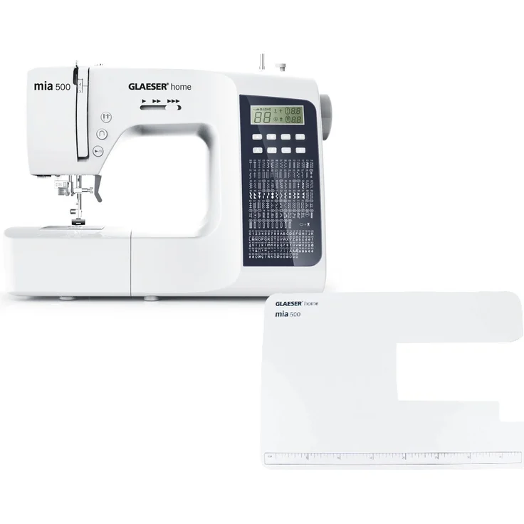 GLAESER home Nähmaschine GLAESERhome mia500 Starter Bundle, 300 Programme +Anschiebetisch – Bild 1