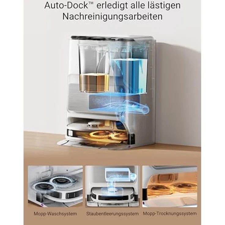 Eureka J12 ULTRA, Robotstaubsauger mit 3D-Objekterkennung, 5.200 mAh Akku, Weiss, mit Nasswischfunktion – Bild 4
