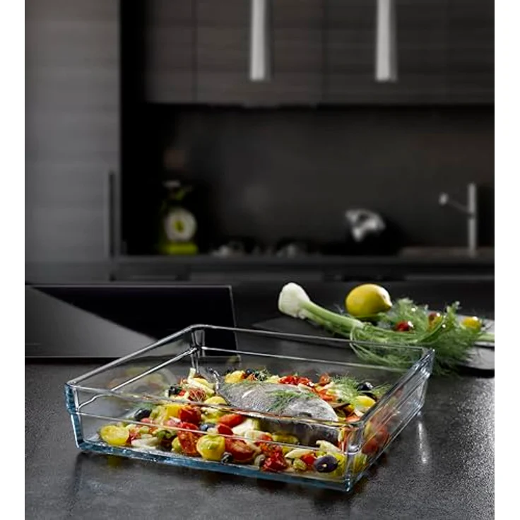 Pasabahce Borcam Premium Backform, Glas Servierform 29x29 cm, quadratisch, hitze- und kältebeständig, 4,1 Liter, spülmaschinen- und mikrowellengeeignet – Bild 5