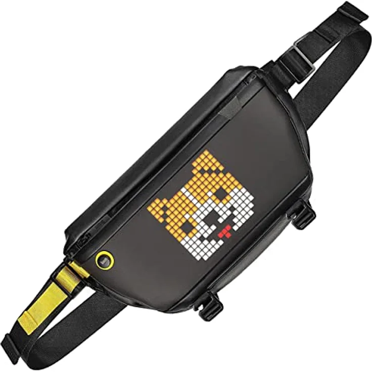 Divoom LED Display Umhängetasche Wasserdicht Schulter Reiserucksack Schwarz Zeitgenössisch