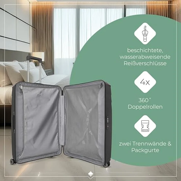 Travelite Elvaa 4w Trolley L Schwarz, 102 l Volumen – Bild 6