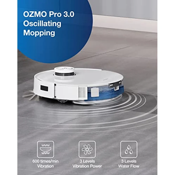 Ecovacs Deebot T10 PLUS Saugroboter mit Wischfunktion und Absaugstation, 260 min Akkubetrieb, 3000 Pa Saugleistung, weiß – Bild 6